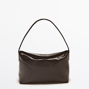 Massimo Dutti NEW ‘90S CRACKLED LEATHER SHOULDER BAG